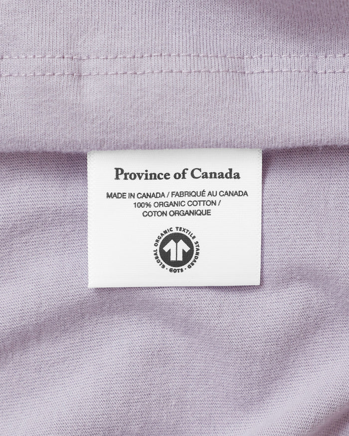 Made in Canada 100% Certified Organic Cotton Monday Crop Top Tee Mauve Lavender Purple - Province of Canada
