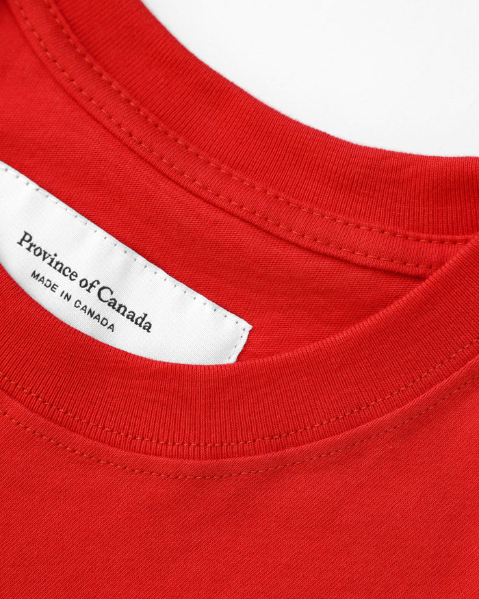 Made in Canada 100% Organic Cotton Monday Crop Top Red - Unisex - Province of Canada