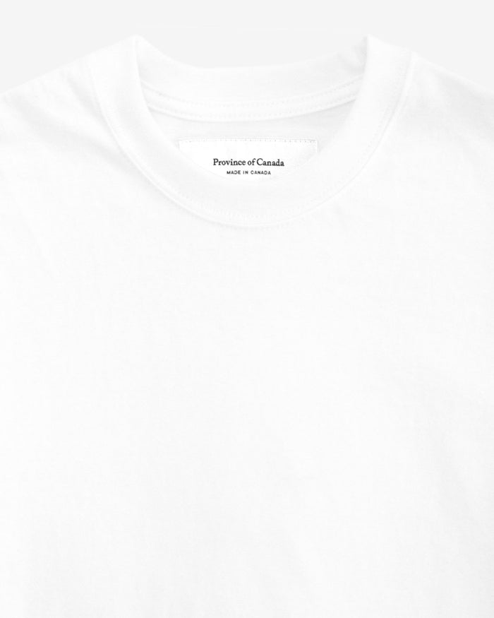 Monday Crop Top Tee White - Made in Canada - Province of Canada