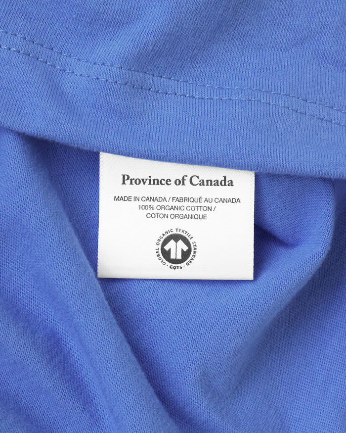 Made in Canada 100% Organic Cotton Monday Long Sleeve Crop Top Periwinkle - Unisex - Province of Canada