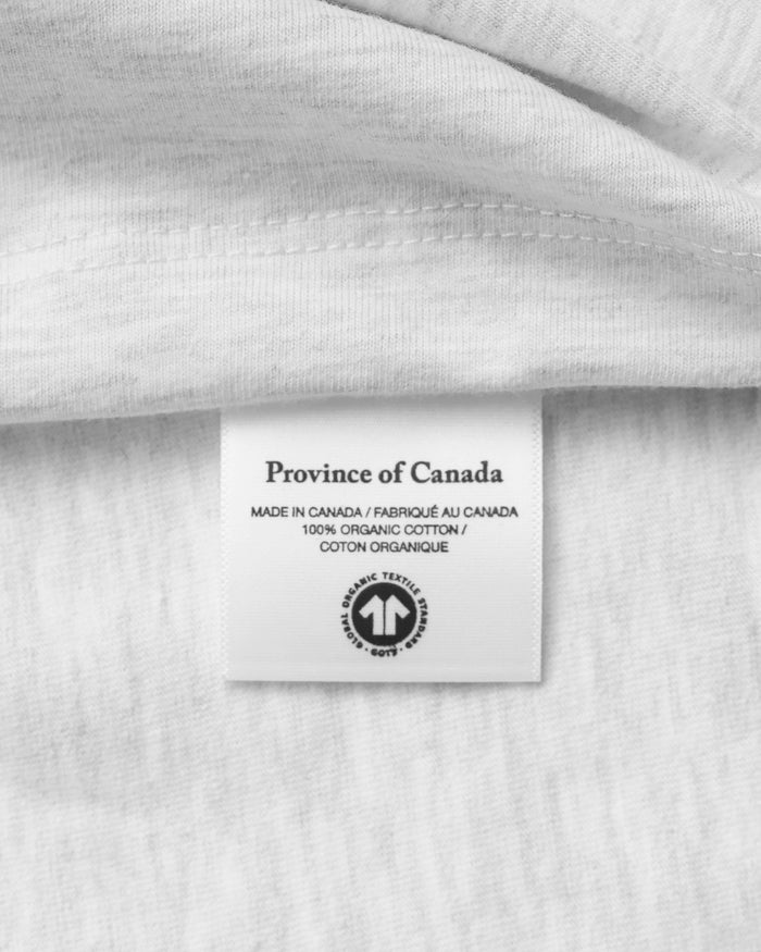 Made in Canada 100% Organic Cotton Monday Tee Heather Cloud - Unisex - Province of Canada
