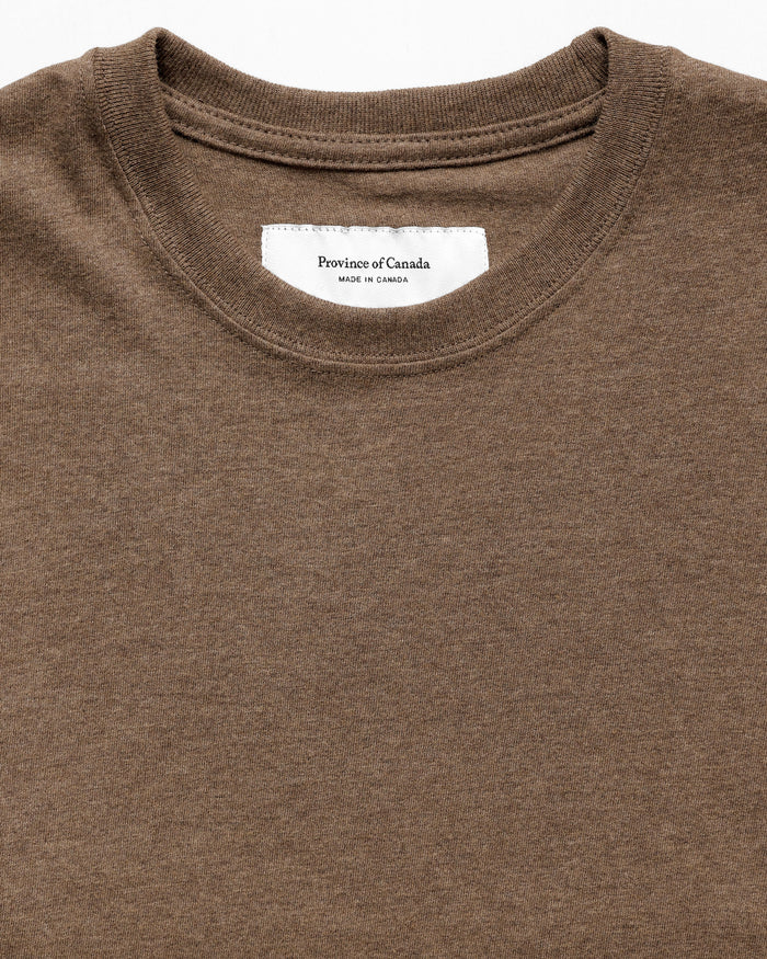 Made in Canada 100% Organic Cotton Monday Tee Heather Brown - Unisex - Province of Canada