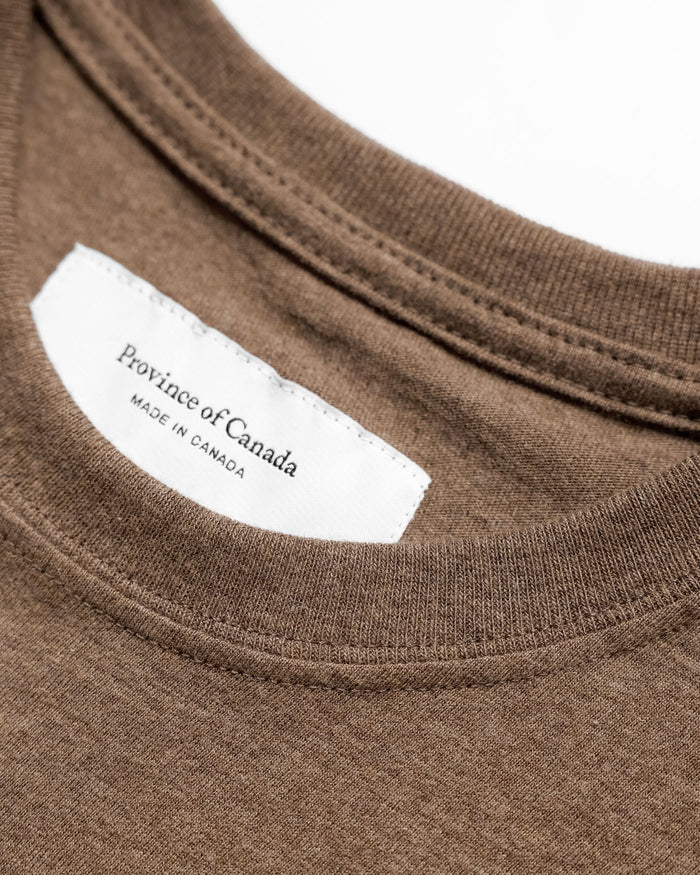 Made in Canada 100% Organic Cotton Monday Tee Heather Brown - Unisex - Province of Canada