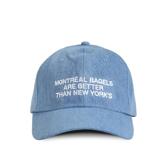 Made in Canada 100% Cotton Denim Montreal Bagels Baseball Hat Blue Light Wash - Province of Canada