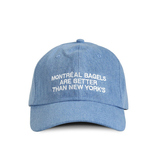 Made in Canada 100% Cotton Denim Montreal Bagels Baseball Hat Blue Light Wash - Province of Canada