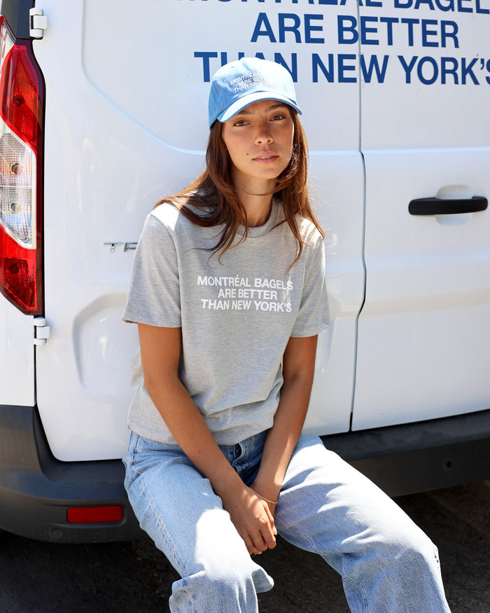 Made in Canada 100% Cotton Denim Montreal Bagels Baseball Hat Blue Light Wash - Province of Canada