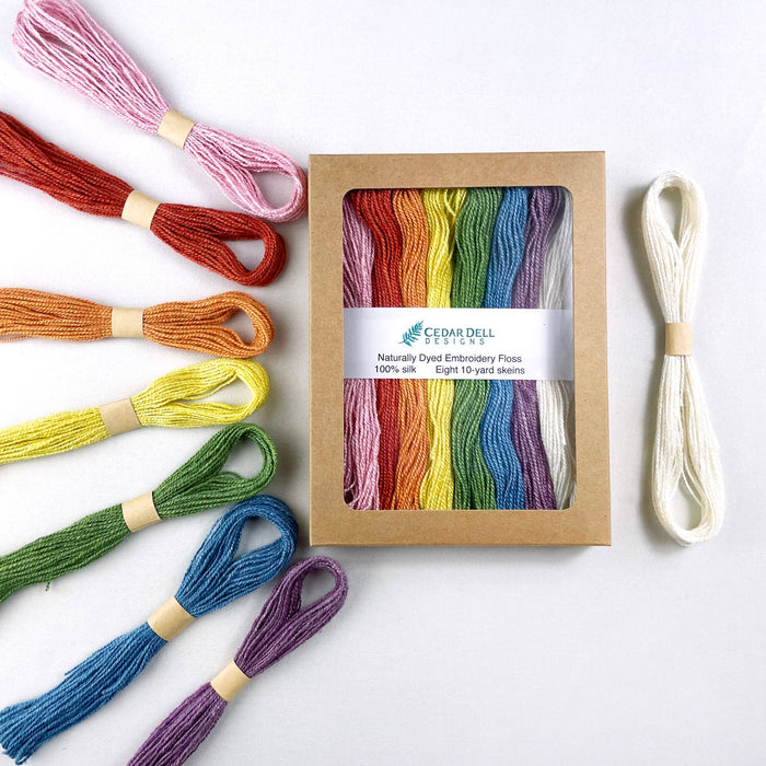Naturally Dyed Silk Embroidery Floss - Rainbow Set