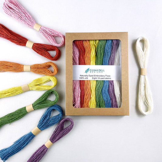 Naturally Dyed Silk Embroidery Floss - Rainbow Set