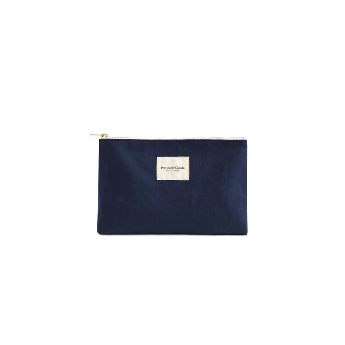 Made in Canada 100% Cotton Navy Blue Makeup Cord Organizer Pouch - Province of Canada