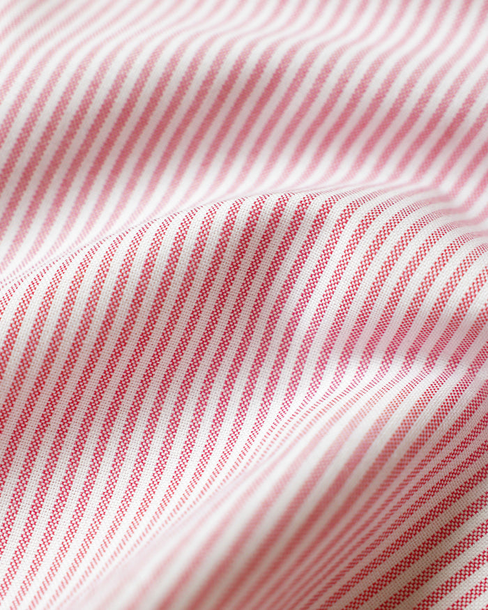 Made in Canada 100% Cotton Oxford Stripe Short Red - Womens - Province of Canada