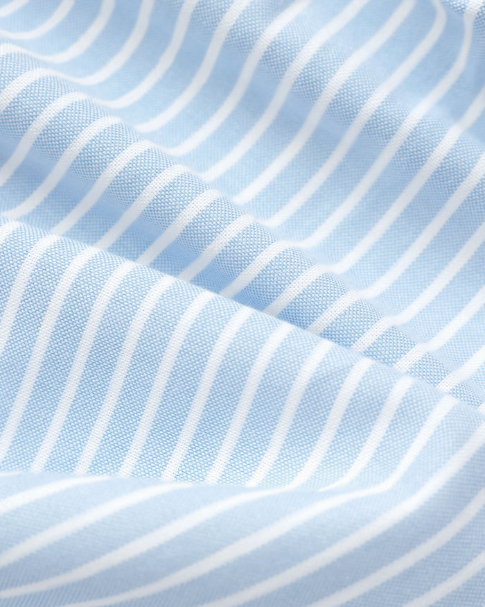 Made in Canada 100% Cotton Oxford Wide Stripe Short Blue - Womens - Province of Canada