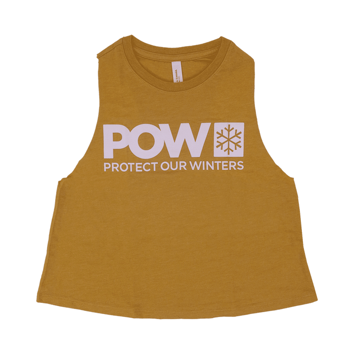 POW Stacked Logo Racerback Cropped Tank