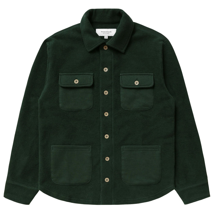 Made in Canada 100% Cotton Reverse Fleece Overshirt Light-Jacket Forest - Unisex - Province of Canada