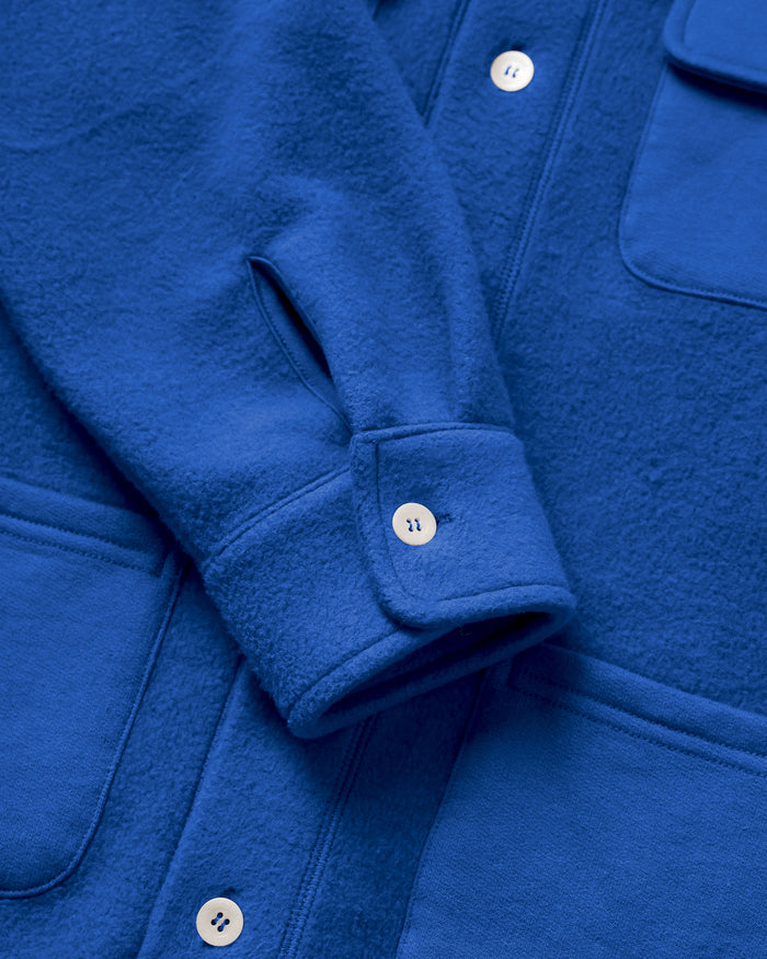 Reverse Fleece Overshirt Royal - Unisex - Made in Canada - Province of Canada