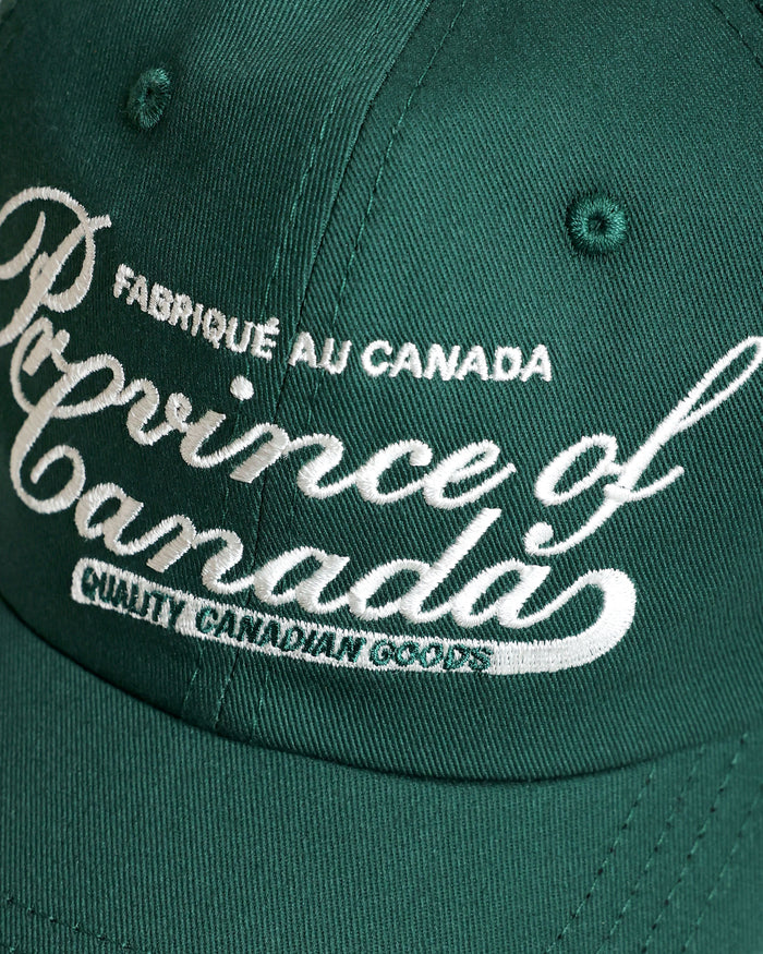 Made in Canada Script Logo Baseball Hat Forest - Province of Canada