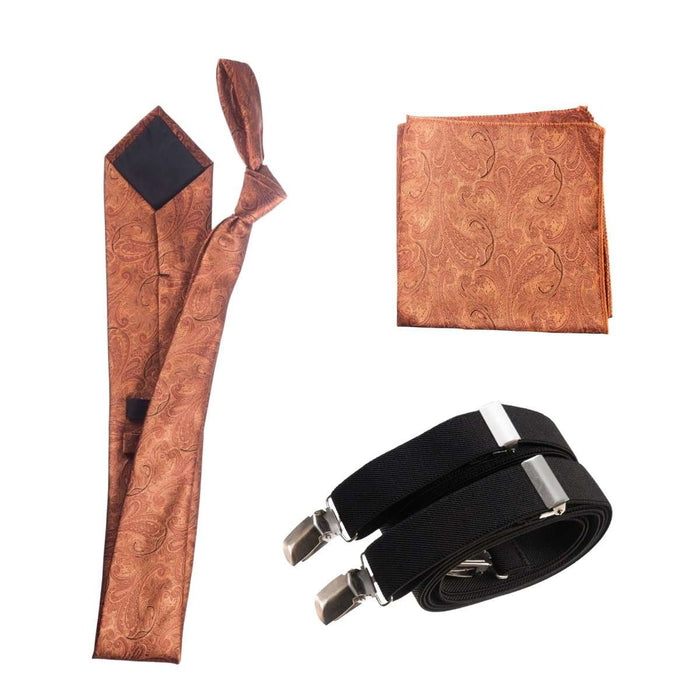 Tuxgear Inc Self - Tie Paisley Jacquard Windsor Necktie Set for Weddings & Events - Tuxgear