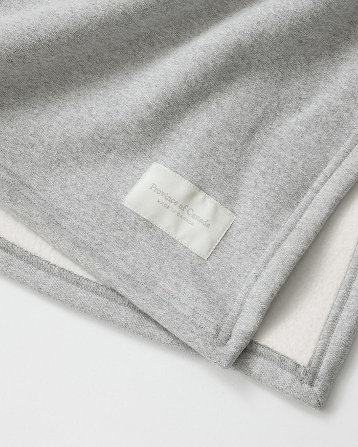Made in Canada Sweater Cotton Fleece Queen Double Blanket Throw Heather Grey - Province of Canada