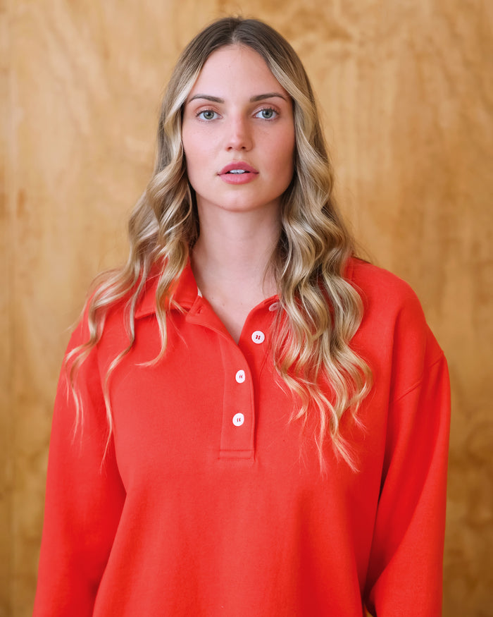 Made in Canada Fleece Sweater Dress Tart Red - Province of Canada