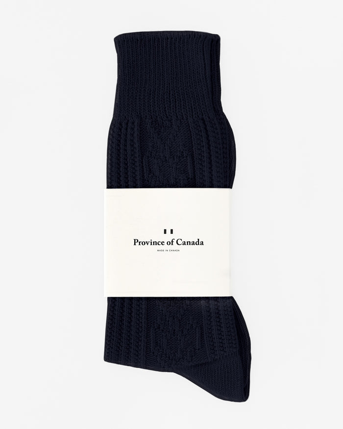 Made in Canada The Slouchy Sock - Windsor Navy - Province of Canada