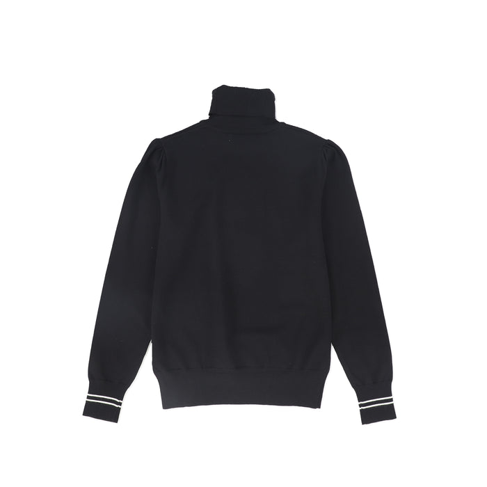 top l/s sherpa crest turtleneck - black
