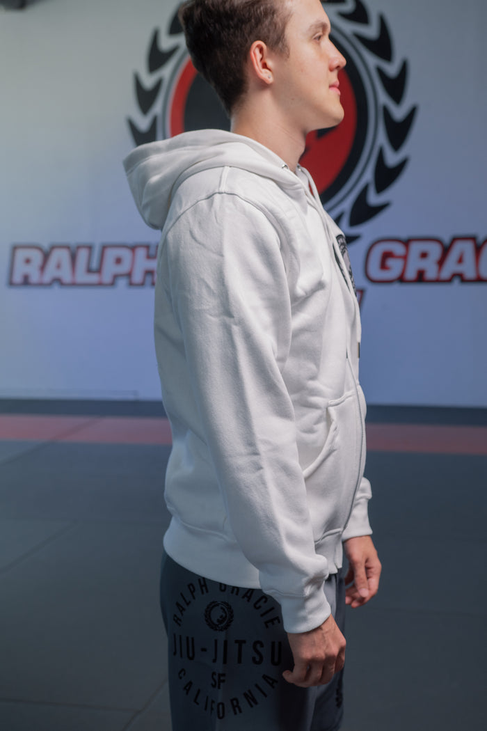 White Zip-Up Hoodie