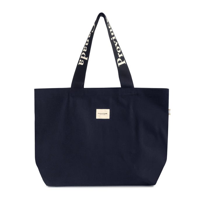 Made in Canada 100% Cotton Canvas Wordmark Tote Bag Navy Blue - Province of Canada