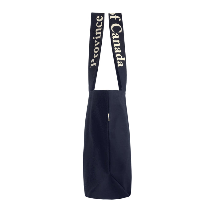 Made in Canada 100% Cotton Canvas Wordmark Tote Bag Navy Blue - Province of Canada