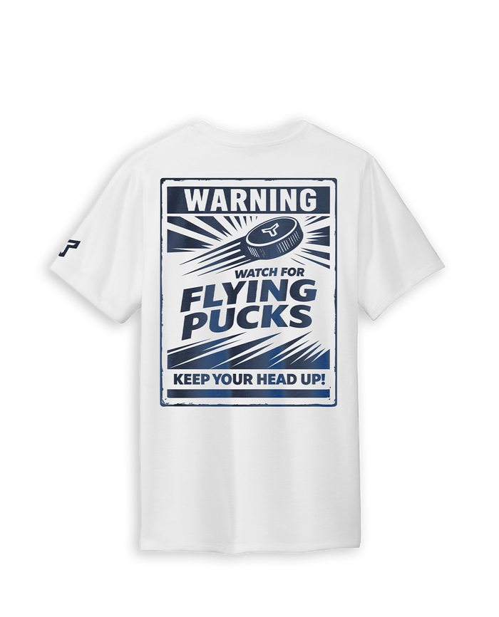 YTH FLYING PUCKS TEE - WHITE
